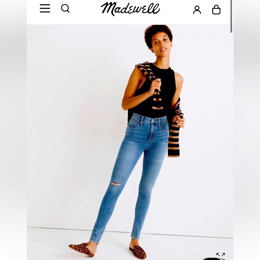 Madewell Dark Blue 10 inch high rise roadtripper stretchy jeggings Skinny Jeans